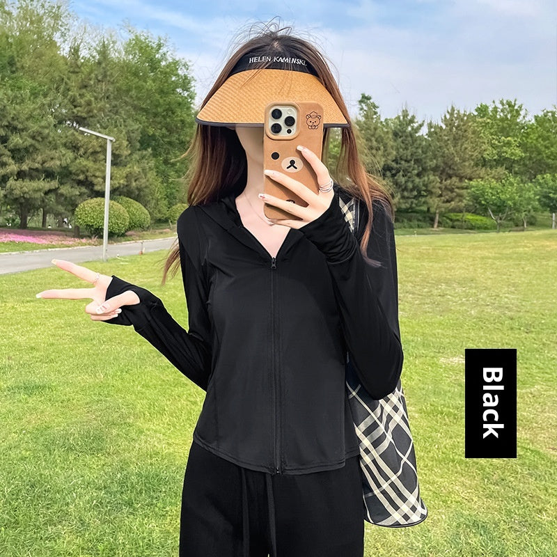 Women's Thin Cool UV-proof Breathable Outdoor Sports Jacket Black