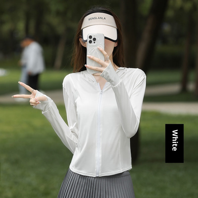 Women's Thin Cool UV-proof Breathable Outdoor Sports Jacket White