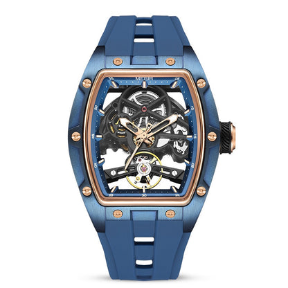 Men's Mechanical Watch Hollow Watch Blue Shell Rose Surface