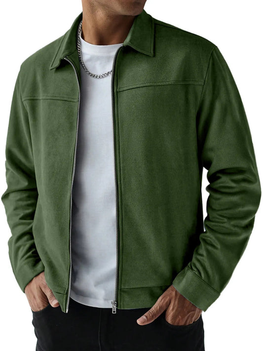 Fashionable Casual Versatile Long Sleeve Jacket For Men Army Green