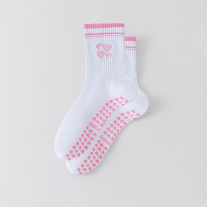 Women's Yoga Socks Professional Non-slip Pink Love Heart