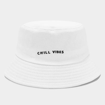 European And American Fashion Small Letter Embroidered Fisherman Hat White Free Size