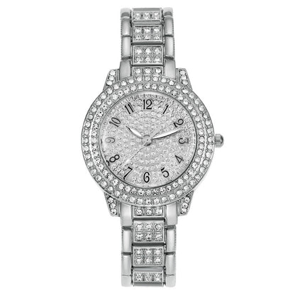 Women's Starry Rhinestone Watch Digital Roman Diamond Silver Digital