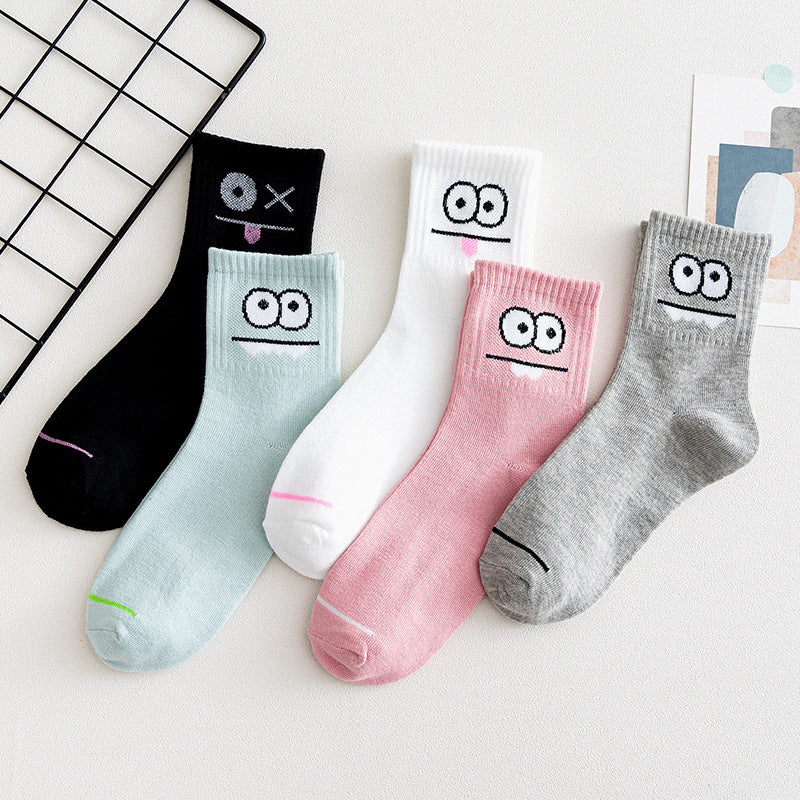 Female Cartoon Fruit Thigh High Socks Big Eyes Mid Calf Average Size