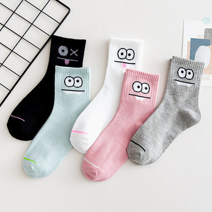 Female Cartoon Fruit Thigh High Socks Big Eyes Mid Calf Average Size