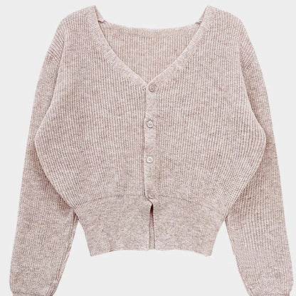 Temperament Waist-cinching V-neck Versatile Comfortable Long-sleeved Jacket For Women Beige Free Size