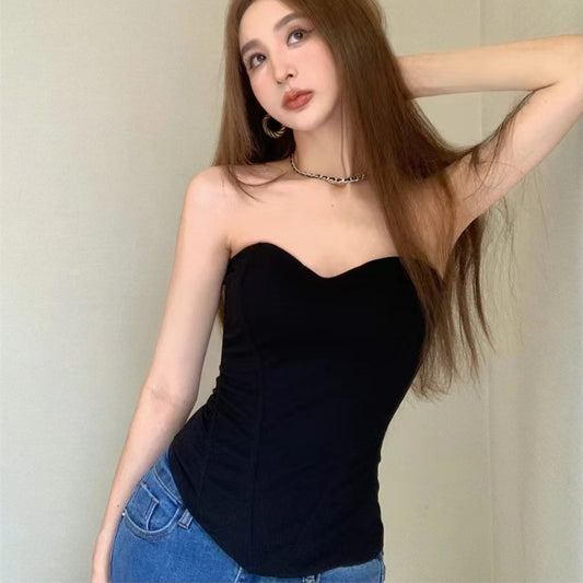 Shapewear Fishbone Wrap-around Vest For Women With High Waist And Built-in Bra Black