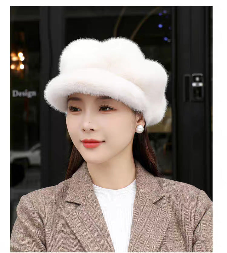 Autumn And Winter New Korean Fashion Women's Pumpkin Hat White Average Size