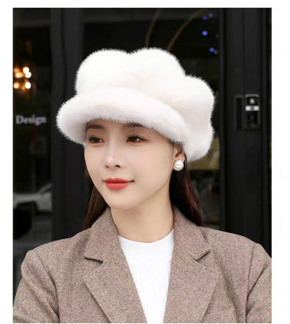 Autumn And Winter New Korean Fashion Women's Pumpkin Hat White Average Size