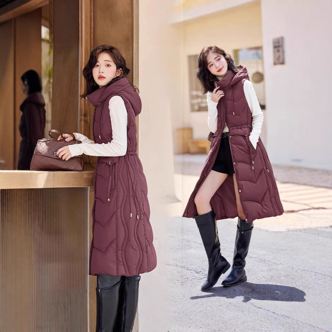 Fashion Good Quality Hooded Vest Jacket Red