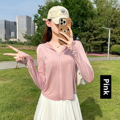 Women's Thin Cool UV-proof Breathable Outdoor Sports Jacket Pink
