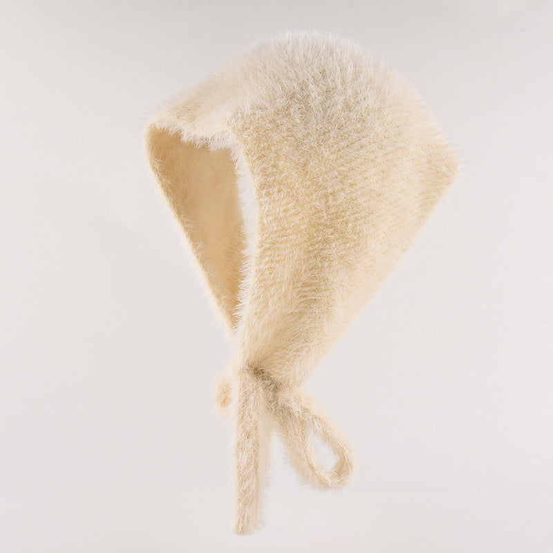 Women's Autumn And Winter Warm Plush Knitted Hat Beige