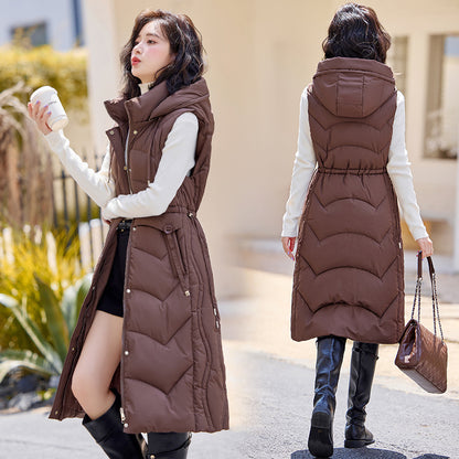 Fashion Good Quality Hooded Vest Jacket Brown
