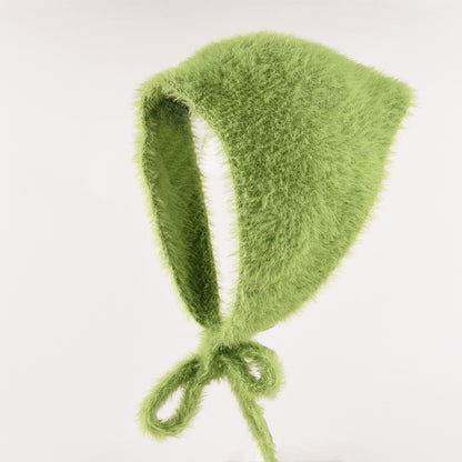 Women's Autumn And Winter Warm Plush Knitted Hat Green