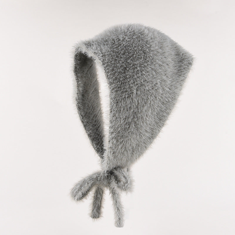 Women's Autumn And Winter Warm Plush Knitted Hat Gray