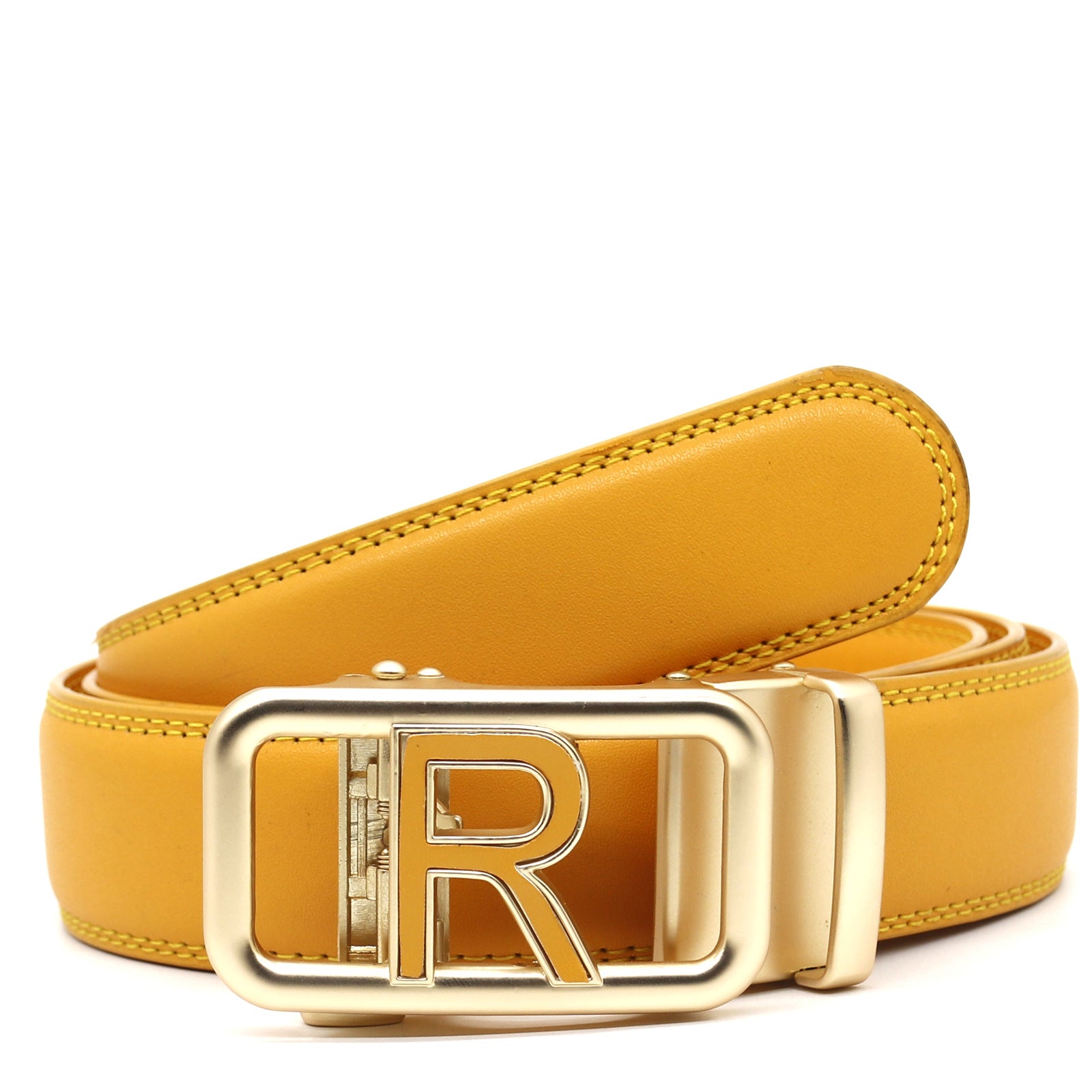 Comfort Click Belt Men's Factory Direct Sales Pants Belt All-match Casual Yellow 125cm