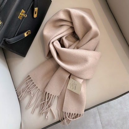 Personality Pure Wool Scarf For Women Shrimp Color