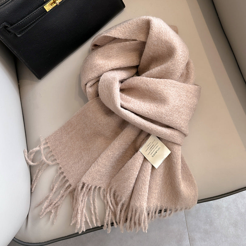 Personality Pure Wool Scarf For Women Mocha