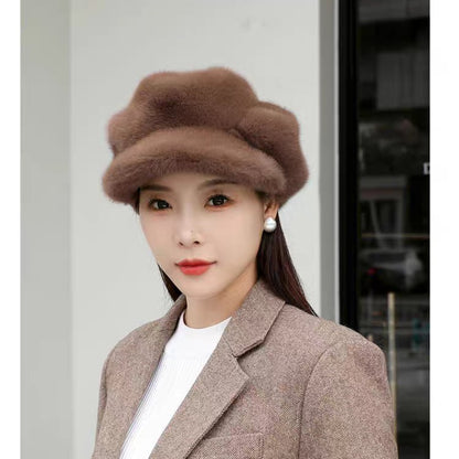 Autumn And Winter New Korean Fashion Women's Pumpkin Hat Coffee Color Average Size